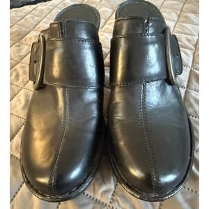 Born‎ Black Leather Ibra Clog 8 With Buckle B67803